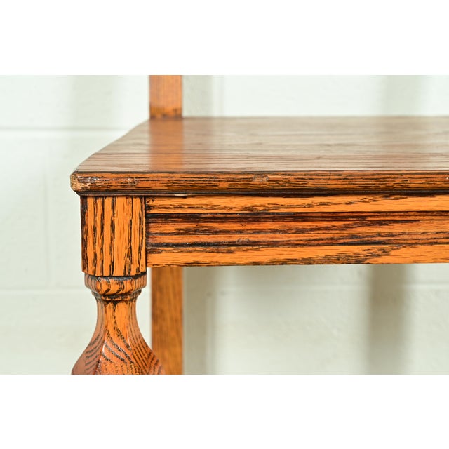 Brown Early Romweber Antique English Jacobean Carved Oak and Burl Wood Dining Chairs, Set of Four For Sale - Image 8 of 13