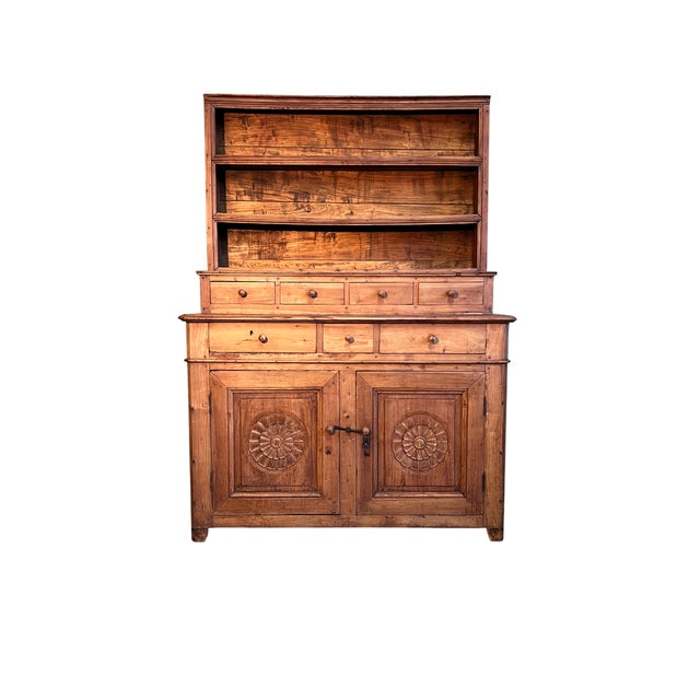 Rustic Rustic Cherrywood Plate Credenza, 1800s For Sale - Image 3 of 3