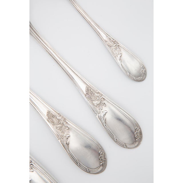French 100 Apollo Cutlery Set for 12 in Silver-Plated Metal, 1950s, Set of 49 For Sale - Image 7 of 11