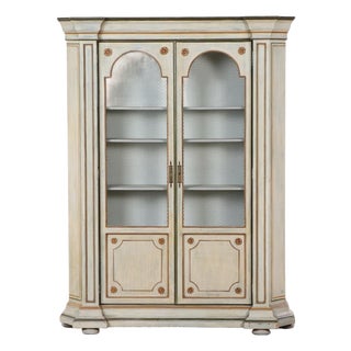 Midcentury Painted Two-Door Cabinet- Lighted For Sale