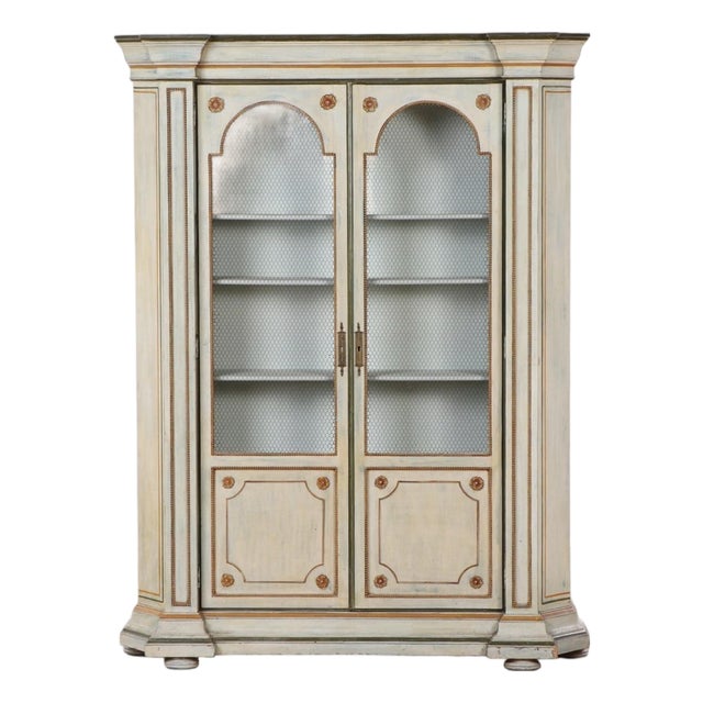 Midcentury Painted Two-Door Cabinet- Lighted For Sale
