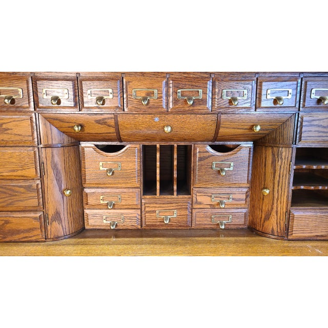 Wood Early 20th Century Antique Roll Top Desk For Sale - Image 7 of 12