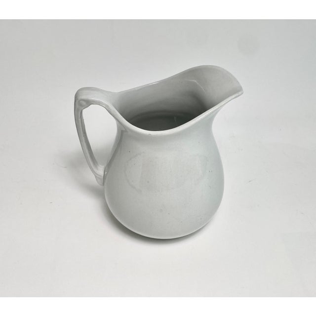 Ceramic English Ironstone White Pitcher For Sale - Image 7 of 9