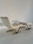 Metal Set of Lounge Chair & Ottoman in Cream, 1980s For Sale - Image 7 of 14