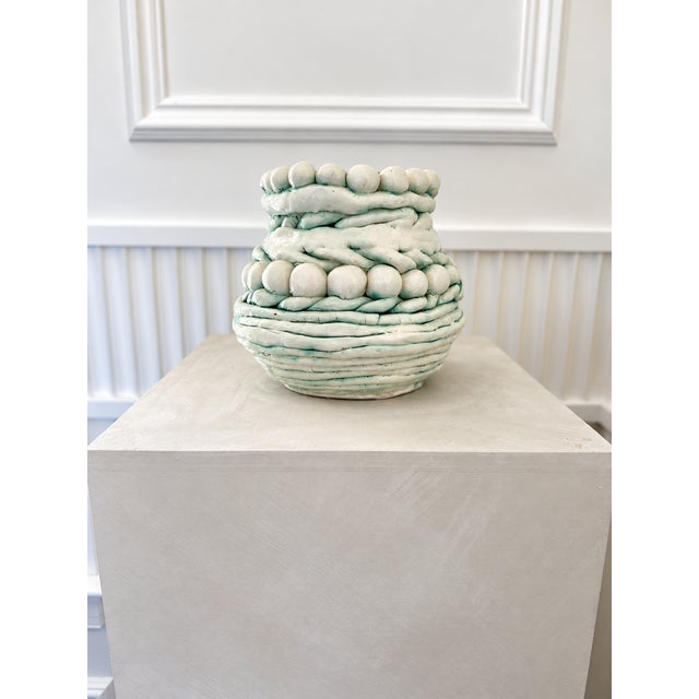 Vintage Hand-Thrown Studio Pottery Vase For Sale - Image 4 of 5