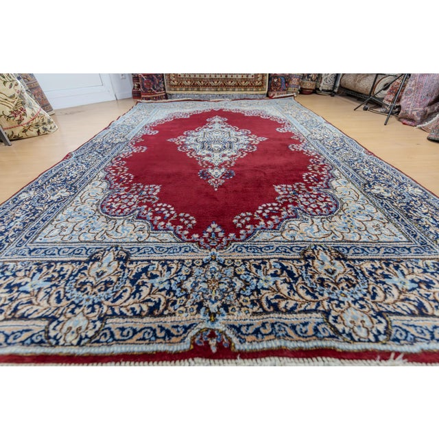 Middle Eastern Hand-Knotted Kirman Rug For Sale - Image 11 of 14