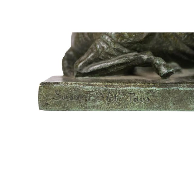 'Girl Kissing a Lamb' Art Deco Bronze Sculpture For Sale - Image 9 of 9