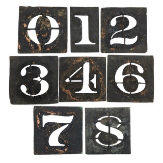 Vintage Metal Number Stencils - Set of 8 For Sale