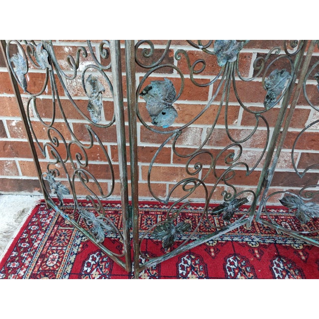 Antique 4 Panel Iron Screen. For Sale - Image 14 of 15