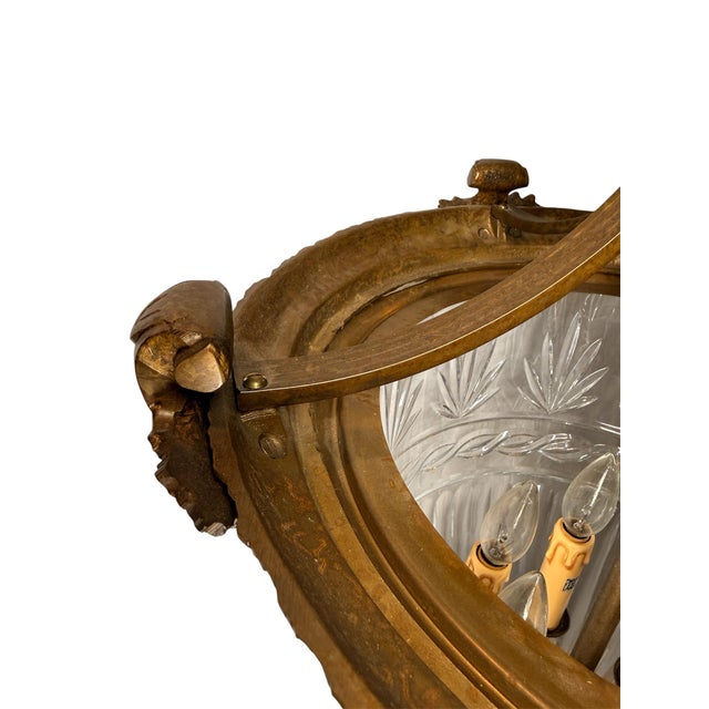 Late 20th Century Bronze and Cut Crystal Chandelier For Sale In Atlanta - Image 6 of 10