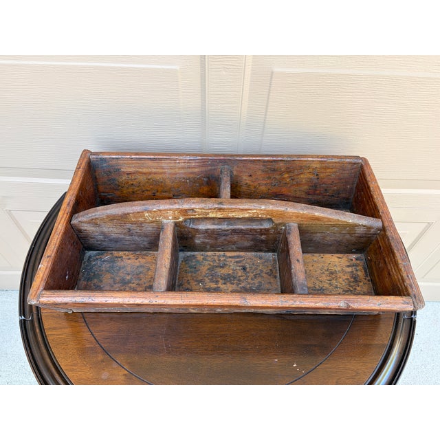 Early 20th Century Rustic Wooden Garden Trug With Divided Interior For Sale - Image 9 of 12