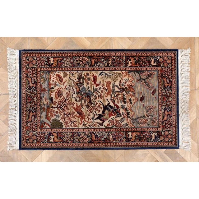 Textile Small Rug with Hunting Motif For Sale - Image 7 of 7