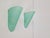 Pair of Minimalist Green Frosted Glass Triangular Conical Wall Sconce Lamp, 1990s Minimalist wall sconce made in Italy....