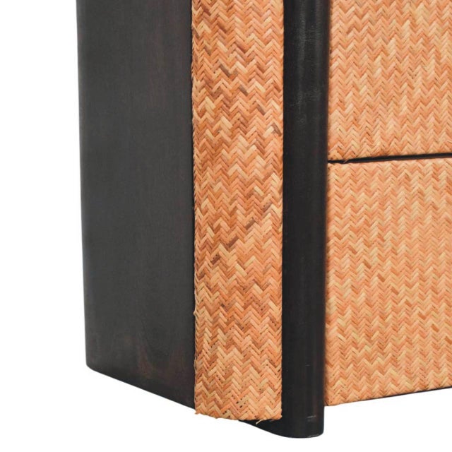 Mocha Mango Wood Rattan 3-Drawer Chest – Transitional Design For Sale - Image 4 of 8