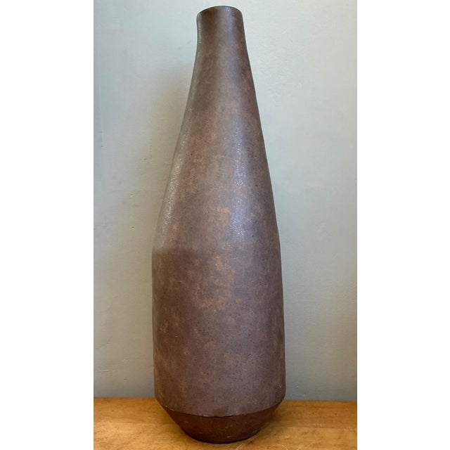 Sienna Vintage Tall Earthenware Vessel For Sale - Image 8 of 12