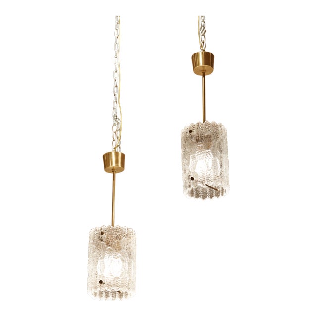 Carl Fagerlund for Orrefores Pendent Lights - A Pair For Sale