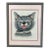 Bucilla Crewel Embroidered Happy Cat. Framed 22x18”. Retro Vintage Charm For Sale