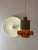 Orange and Brown Ceramic Hanging Lamp For Sale - Image 4 of 11