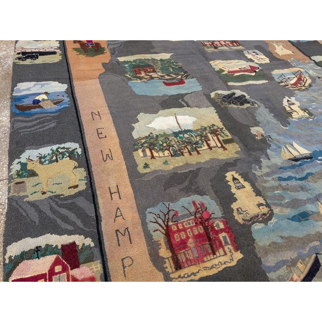 Early 20th Century Whimsical Room Size American Hooked Rug - 7'6" x 11' For Sale - Image 4 of 8