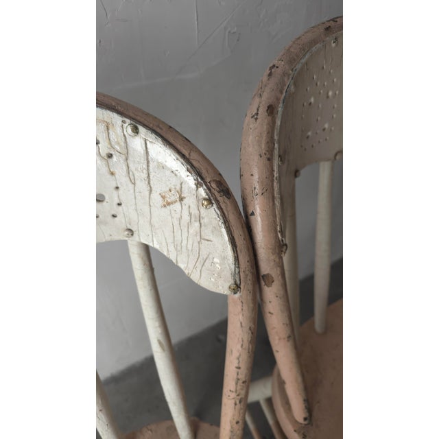 Cream Pair of Primitive American Spindle Back Side Chairs For Sale - Image 8 of 8