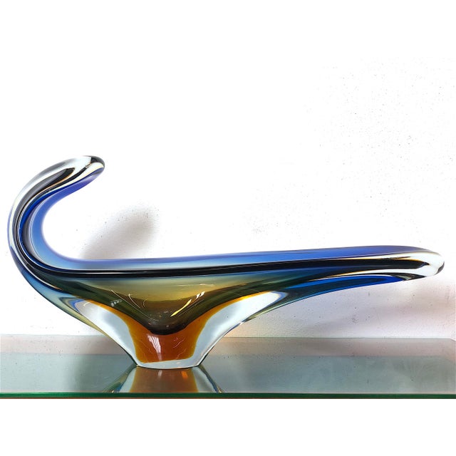 Vintage Murano glass pocket emptier vase from the 1960s. The vase is Italian-made in the 1960s, made of Murano glass using...