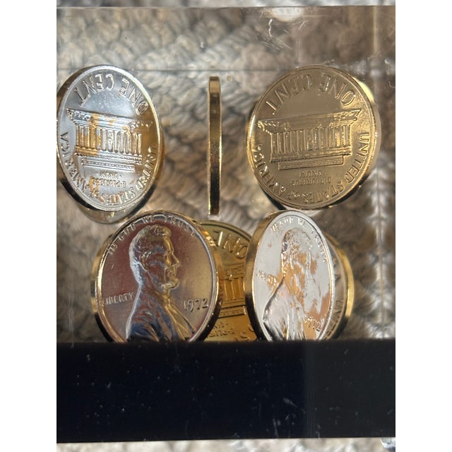Pop Art Lucite Cube With Pennies, 1972 For Sale In Philadelphia - Image 6 of 8