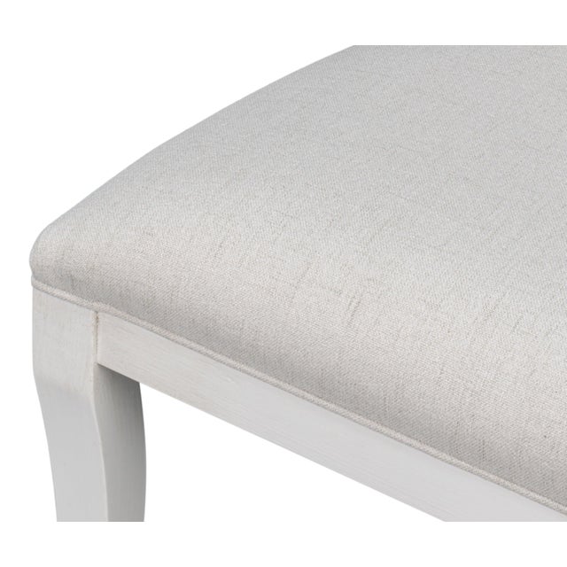 Klismos Dining Chairs in White with Cream Seats, Sets of 2 For Sale - Image 9 of 11