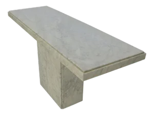 Rectangle White Marble Top Pedestal Base Console Sofa Table