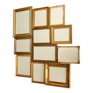 Collection of 11 Antique Gold Frames - Early 1900 - With Flexible Tabs and Backing Board For Sale