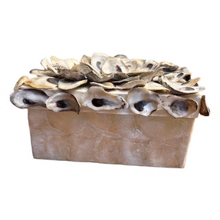 1980s Handmade Oyster Shell Box For Sale