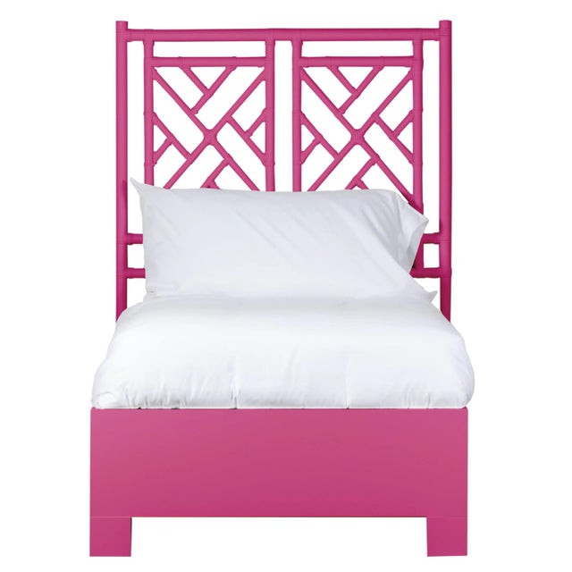 Chippendale Chippendale Bed Twin Extra Long - Bright Pink For Sale - Image 3 of 3