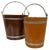 Painted Wood Fiber Buckets, 1950s, Set of 2 For Sale