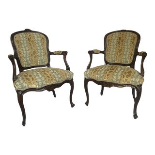 Pair of Louis XV Period Armchairs For Sale