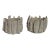 5.9" by 7" by 6.7" One-of-a-Kind Neutral Palette Hand Built Glazed Ceramic Planters by Diane Grant - Set of 2 / Plant Stands For Sale