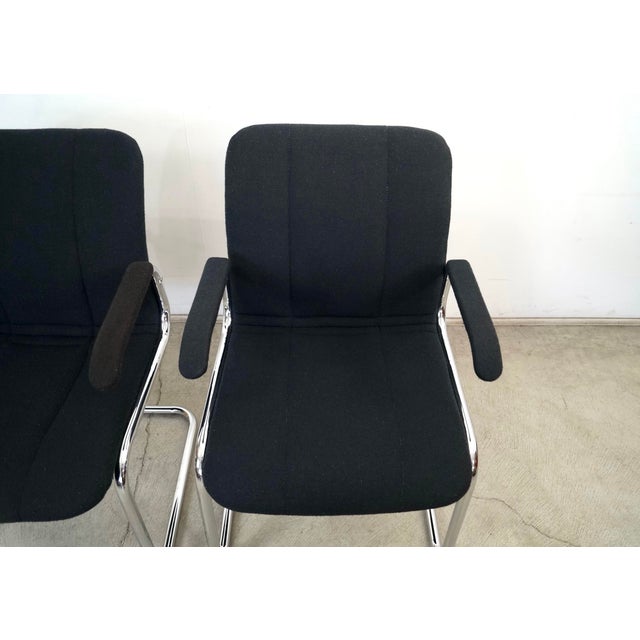 1970’s Mid-Century Modern Chrome Arm Chairs - A Pair For Sale - Image 10 of 12