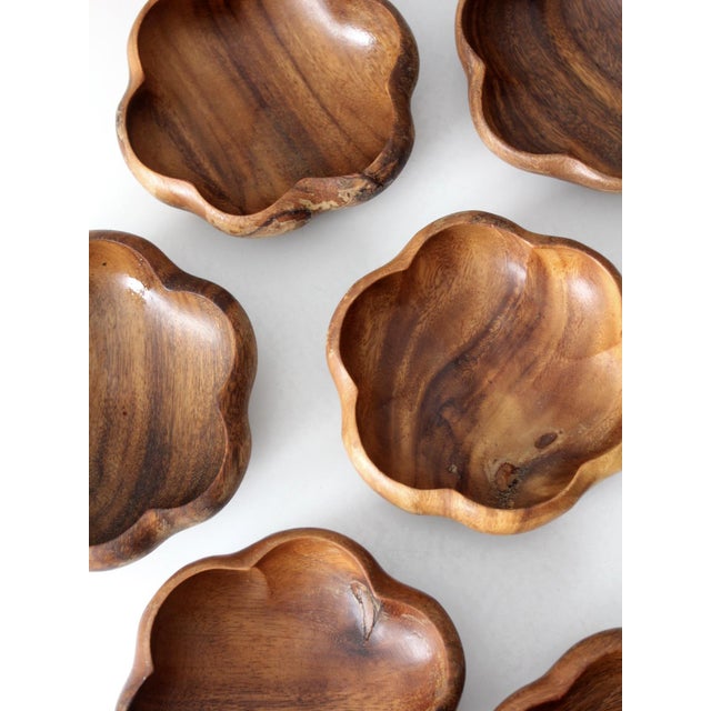 Wood Mid 20th Century Mid-Century Modern Wooden Serving Bowl Set - 9 Piece For Sale - Image 7 of 15
