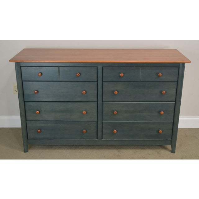 Shaker Style Blue Maple Dresser With Mirror By Nadeau Chairish
