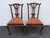 Chippendale Carved Ball and Claw Feet Dining Chairs Set of Two 6632 For Sale - Image 11 of 13