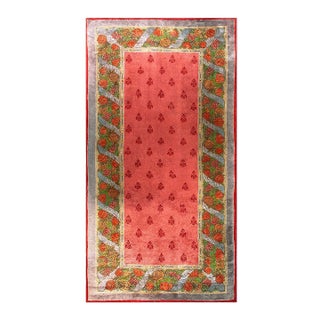1900s Pink Rose Floral Arts & Crafts Antique Irish Donegal Rug 9' X 17'7" Handknotted Wool Carpet For Sale