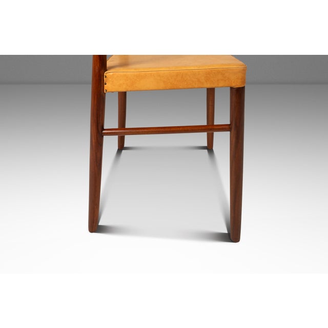 Rare MCM Single Dining / Desk Chair in Solid Teak & Original Leather Upholstery Attributed to Yngve Ekström for Gemla Diö, Sweden, C. 1950s For Sale - Image 10 of 18