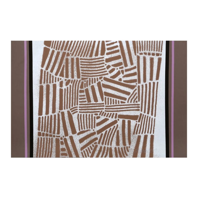 Paul Maxwell "Brown Folk Pattern" Serigraph For Sale