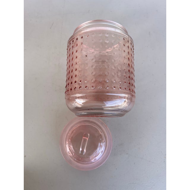 Glass Vintage Pink Hobnail Glass Jar For Sale - Image 7 of 7
