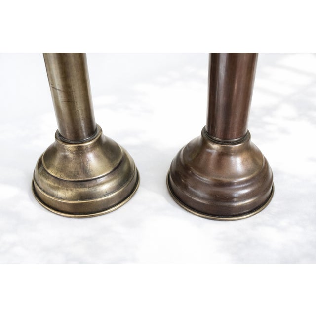 Gold Art Deco Brass and Glass Nautical Candleholder Lamps by DHR Den Haan Rotterdam, 1920s, Set of 2 For Sale - Image 8 of 10