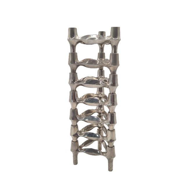 Silver Space Age Modular Candleholders by Nagel Stoff, 1970s, Set of 7 For Sale - Image 8 of 9