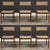 A set of six mid century modern solid teak dining chairs with original beige back rests and seats by Scanthai. Minor...