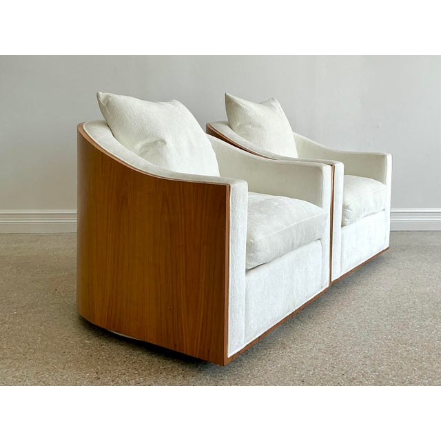 Vintage Kreiss Mambo Wood Swivel Chairs - A Pair For Sale In West Palm - Image 6 of 12