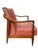Mid-Century Modern Restored Vintage Mid-Century Modern Sculptural Solid Wood Lounge Chair With Tufted Vinyl Upholstery For Sale - Image 3 of 10