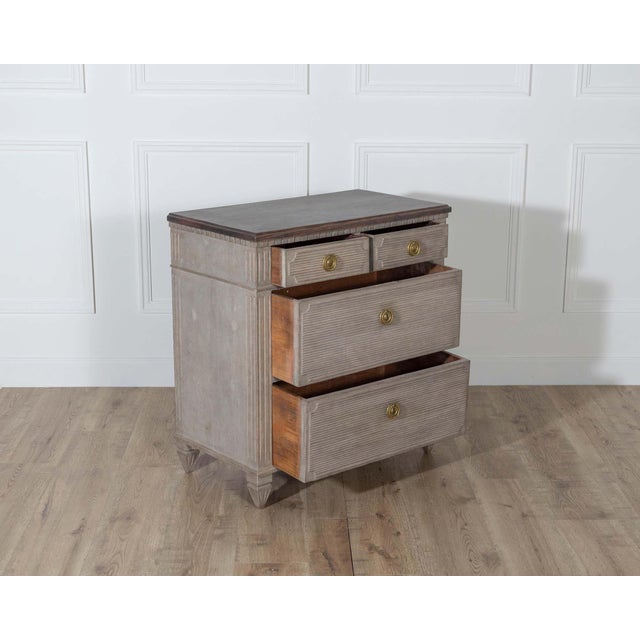 Mid 20th Century Swedish Gustavian Painted Chest of Drawers For Sale In Atlanta - Image 6 of 8