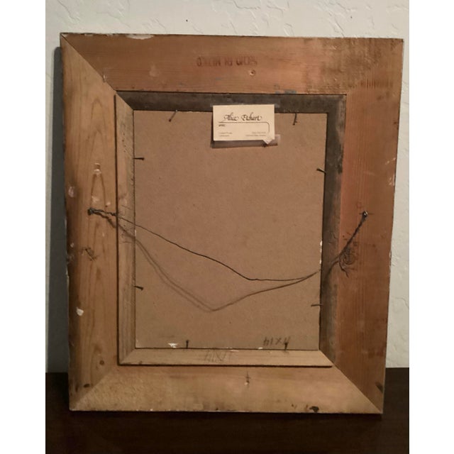 Original Oil Desert in Bloom. Signed by Alice Etchart. Western Style Frame, 19.5” W X 1.75” D X 22.5”h. Multiple Colors in Frame With Linen Lining. For Sale - Image 9 of 12