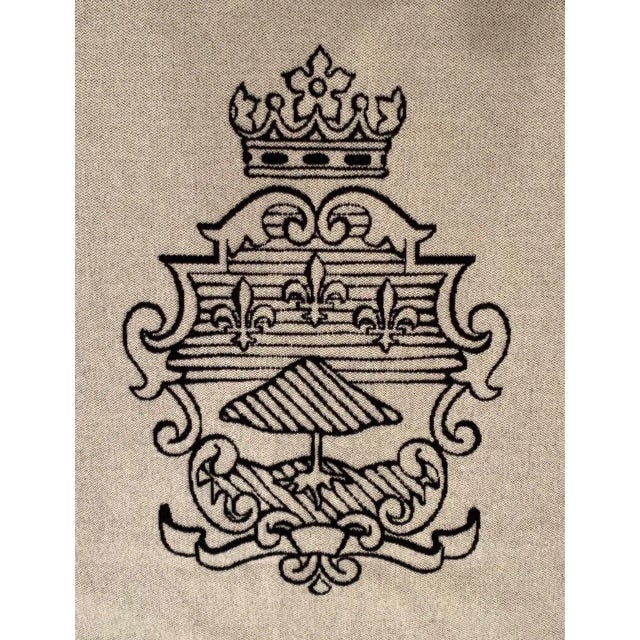 Navy Blue Ritz Paris Hotel X Frame Blanket Navy Blue Cashmere Wool For Sale - Image 8 of 10